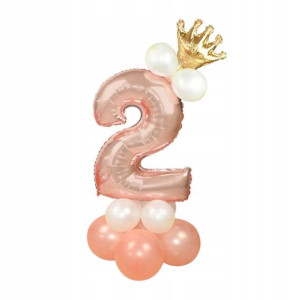 Balony Na 2 Drugie Urodziny Rose Gold Zestaw
