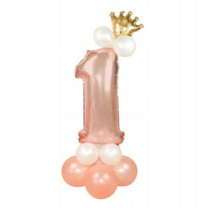 Balony Na Roczek Rose Gold Pierwsze Urodziny
