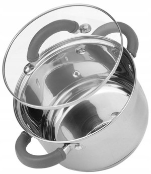 Garnek Indukcję Stalowy Z Pokrywką Silikon 1,8l 16