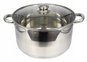 Garnek Stalowy Z Pokrywką 28cm 10,1l Indukcja Gaz