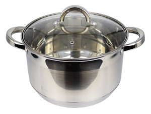 Garnek Stalowy Z Pokrywką 24 Cm 5,8 L Gaz Indukcja