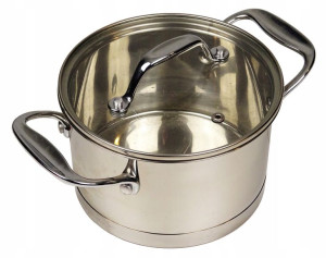 Garnek Stalowy Z Pokrywką 16 Cm 2 L Gaz Indukcja