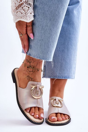Klapki Skórzane Comfort Shoes S.Barski KV-2775-32 Nude