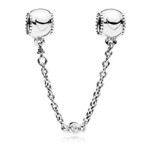 Paciorek Damski Pandora EMBOSSED HEARTS  SAFETY CHAIN
