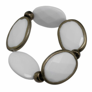 Bransoletka Damska Folli Follie 4B9S013W Biały Stal (7 cm)