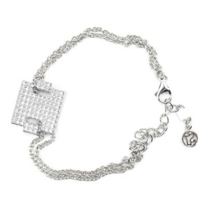 Bransoletka Damska Sif Jakobs B0096-CZ Szary Plata de ley (16 - 20 cm)