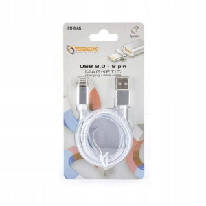 SBOX Kabel magnetyczny Lightning 1m srebrny