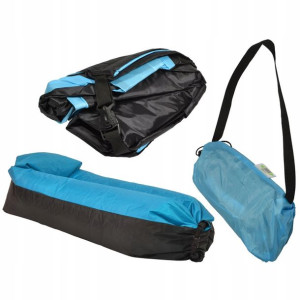 Lazy bag dmuchany leżak niebieski Enero camp