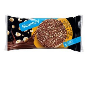Wafle Ryżowe Bicentury Mleczna czekolada Orzechy laskowe (8 uds)