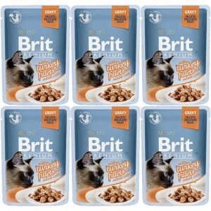 Brit Cat Pouch Gravy Fillets with Turkey 6x85g