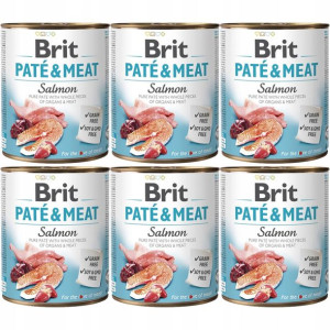 Karma BRIT PATÉ & MEAT z łososiem 6x800g