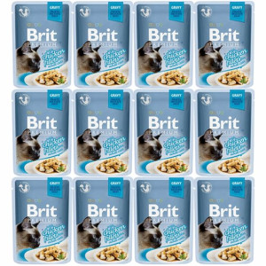 Brit Cat Pouch Gravy Fillets with Chicken 12x85g