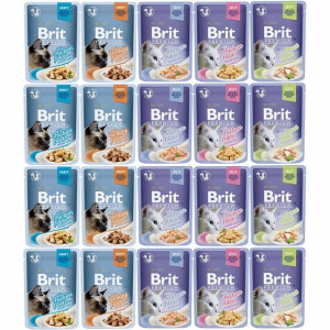 Mokra karma dla kota Brit Cat MIX Fillets 20x85g