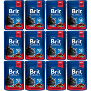 Brit Cat Pouches BEEF STEW&PEAS 12x100g
