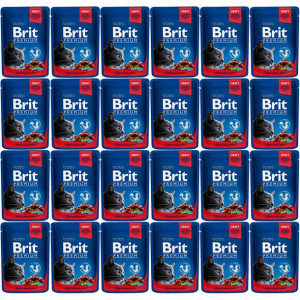 Brit Cat Pouches BEEF STEW&PEAS 24x100g