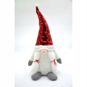 Skrzat dekoracyjny z magicznymi cekinami 35cm biał