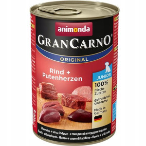 ANIMONDA Grancarno Junior woł. i serca indyka 400g