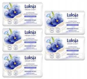 LUKSJA Mydło w kostce LEN I MLECZKO RYŻOWE 90g