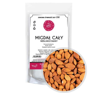 Migdały Całe Kalifornijskie Nieblanszowany - 500g