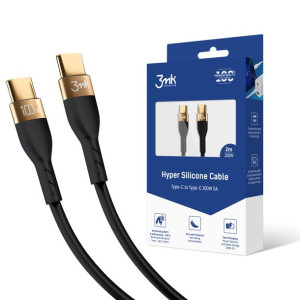 Accessories - 3mk Hyper Silicone Cable C to C 2m 100w Black