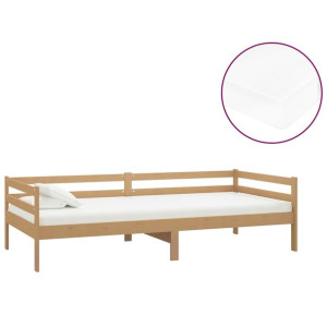 Łóżko dzienne z materacem, 90x200 cm, miodowy brąz, sosnowe