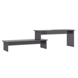 Szafka pod TV, szara, wysoki połysk, 180x30x43 cm, płyta