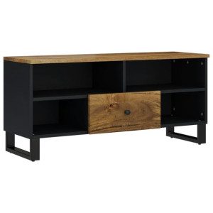 Szafka RTV, 100x33x46 cm, mango i materiał drewnopochodny