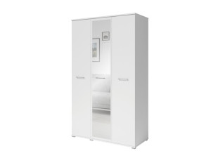 Szafa Otwierana NIKO 3-Drzwiowa + LUSTRO 120cm | Biała