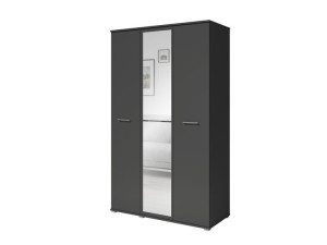 Szafa Otwierana NIKO 3-Drzwiowa + LUSTRO 120cm | Antracyt