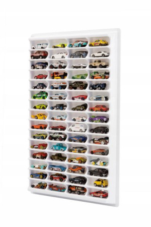 Półka na autka resoraki hot wheels zamykana biała
