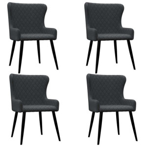 Krzesła do jadalni, 4 szt., ciemnoszare, tkanina