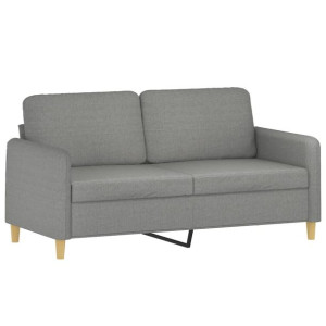 Sofa 2-osobowa, ciemnoszara, 140 cm, tapicerowana tkaniną