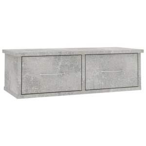 Półka ścienna z szufladami, betonowa szarość, 60x26x18,5 cm