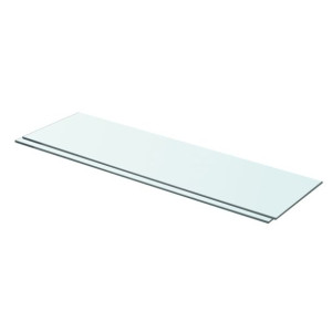 Półki, 2 szt., panel z bezbarwnego szkła, 70 x 20 cm