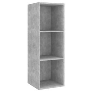 Wisząca szafka pod TV, szarość betonu, 37x37x107 cm, płyta