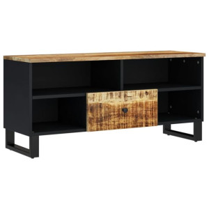 Szafka RTV, 100x33x46 cm, mango i materiał drewnopochodny