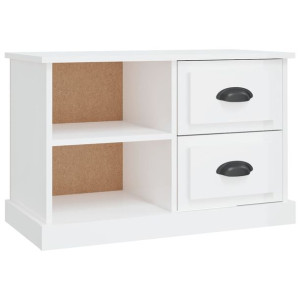 Szafka pod TV, biała na wysoki połysk, 73x35,5x47,5 cm