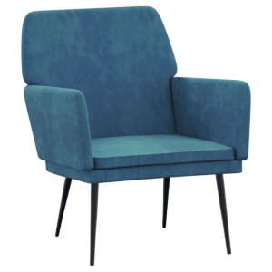 Fotel, niebieski, 62x79x79 cm, obity aksamitem
