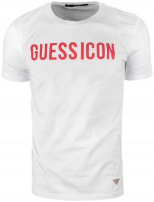 T-shirt męski koszulka GUESS ICON biała - L