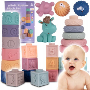 Miękkie Klocki Sensoryczne Dla Maluszka 27 Szt