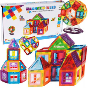 Klocki Magnetyczna 3d Edukacyjne Układanka 70 Elem