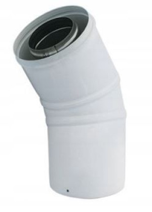 Kolano dwuścienne białe Turbo komin fi 60/100 45st