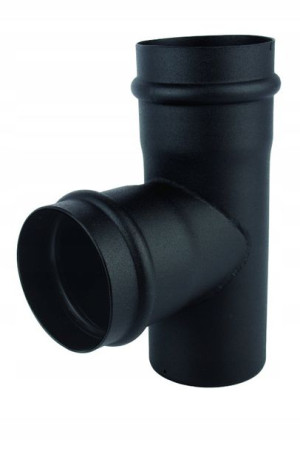 Trójnik czarny fi 100 mm stal pellet piec kocioł