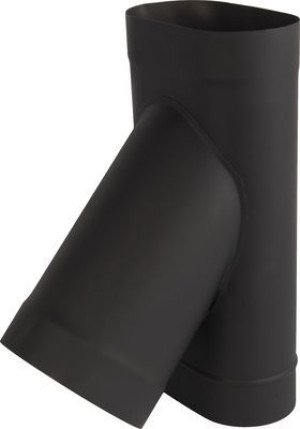 Trójnik czarny owal komin 100/220/150 45 st 2mm