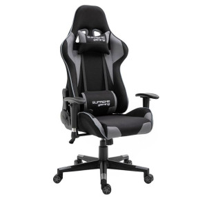 Fotel Gamingowy z Tkaniny Black/Gray z pełną regulacją model PlayMaker