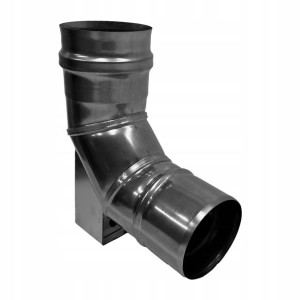 Kolano Turbo fi 80 z podporą komin INOX gaz
