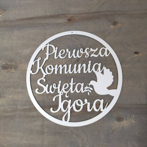 Pierwsza Komunia Święta - 20 Cm - Imię -personalizacja - Koło
