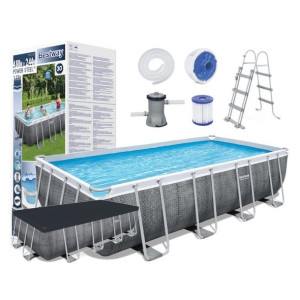 Basen Stelażowy Ogrodowy Bestway 56996 488x244 cm POMPA POKRYWA DRABINKA
