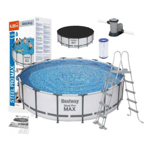 Basen stelażowy Bestway 5612Z 488x122 cm 7w1 POMPA POKRYWA DRABINKA