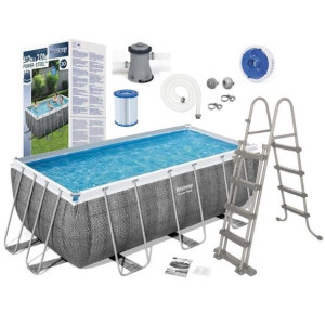 Basen stelażowy Bestway 56722 412x201x122 10w1 POMPA DRABINKA